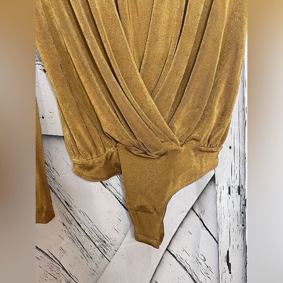 Free People Intimates Long Sleeve Plunge Turnt Bodysuit S - Picture 4 of 9